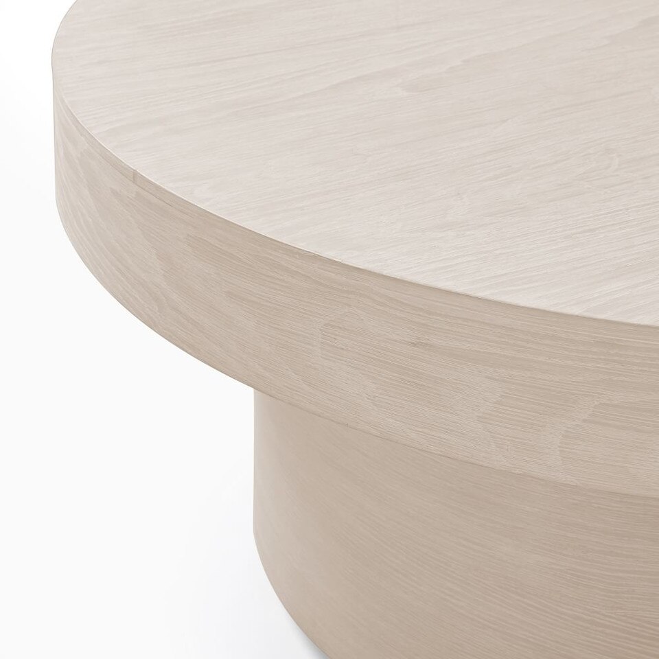 Volume Round Pedestal Coffee Table (76 cm) Wood West Elm UK